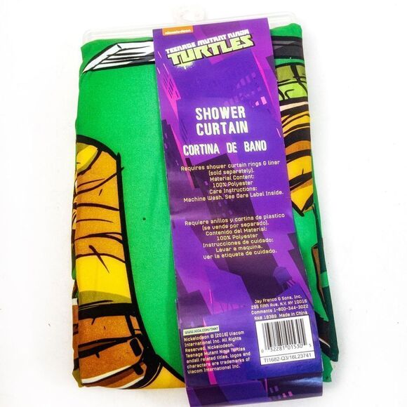 NWT Shower Curtain TMNT Teenage Mutant Ninja Turtles 72”x72” - Picture 3 of 7